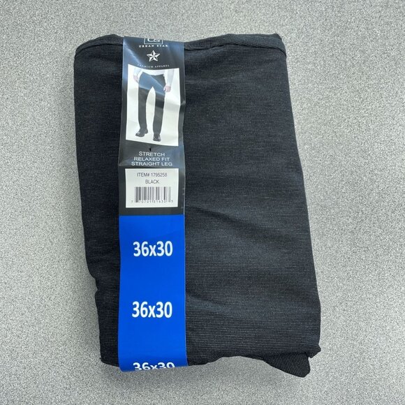 NEW Urban Star Men's Size 36x30 5 Pocket Black Stretch  Straight Leg Pants - Picture 3 of 11